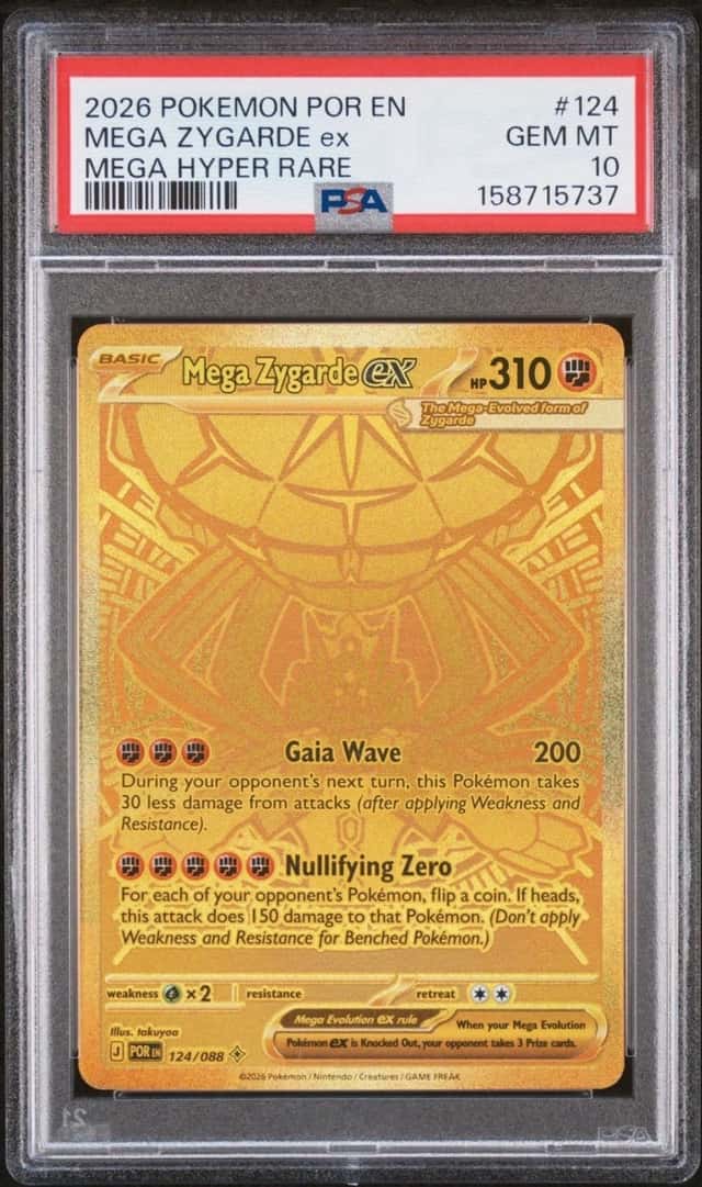 2026 POKEMON POR EN-PERFECT ORDER MEGA HYPER RARE #124 MEGA ZYGARDE EX PSA 10