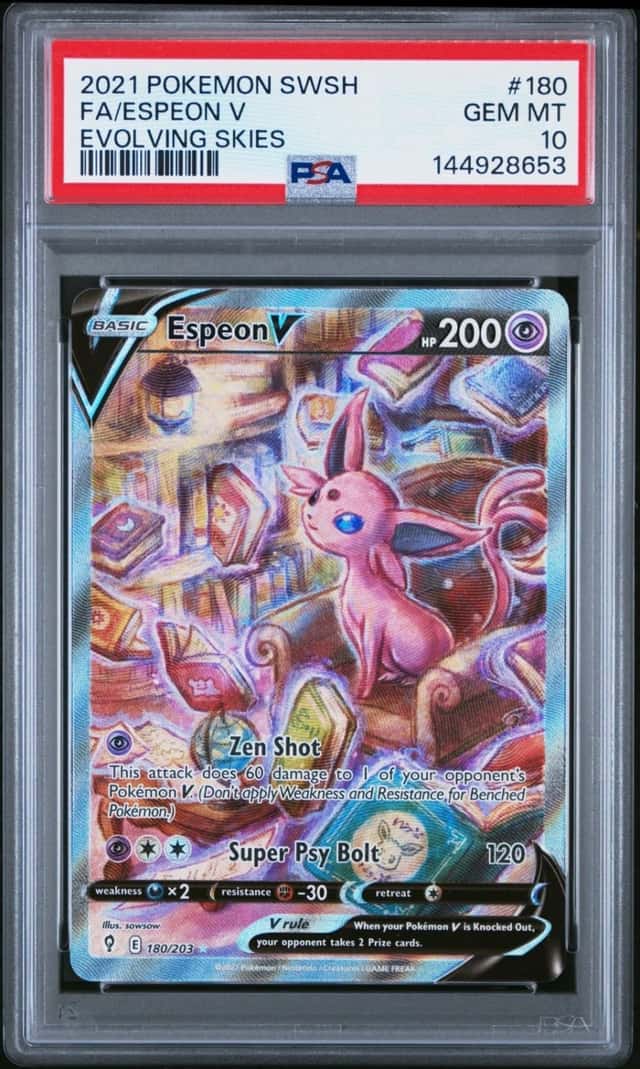 POKEMON FA/ESPEON V 2021 SWORD & SHIELD EVOLVING SKIES #180 PSA 10