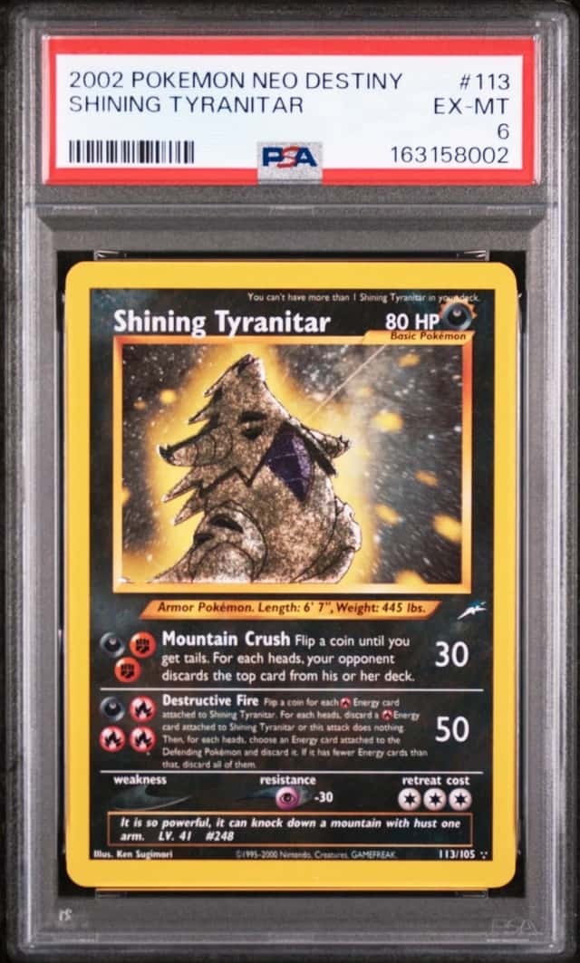 2002 POKEMON NEO DESTINY #113 SHINING TYRANITAR PSA 6