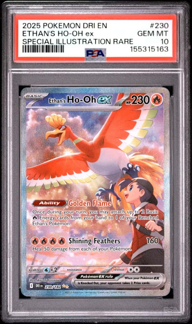 PSA 10 Ethan's Ho-Oh ex 230/182 Sv10 Destined Rivals SIR Holo EN 2025