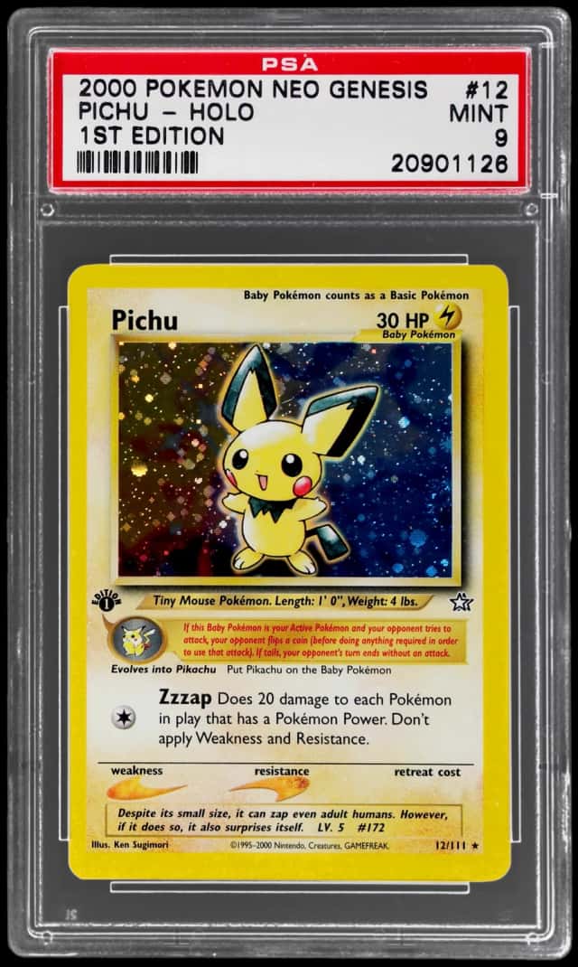 2000 Pokemon Neo Genesis 1st Edition Holo Pichu #12