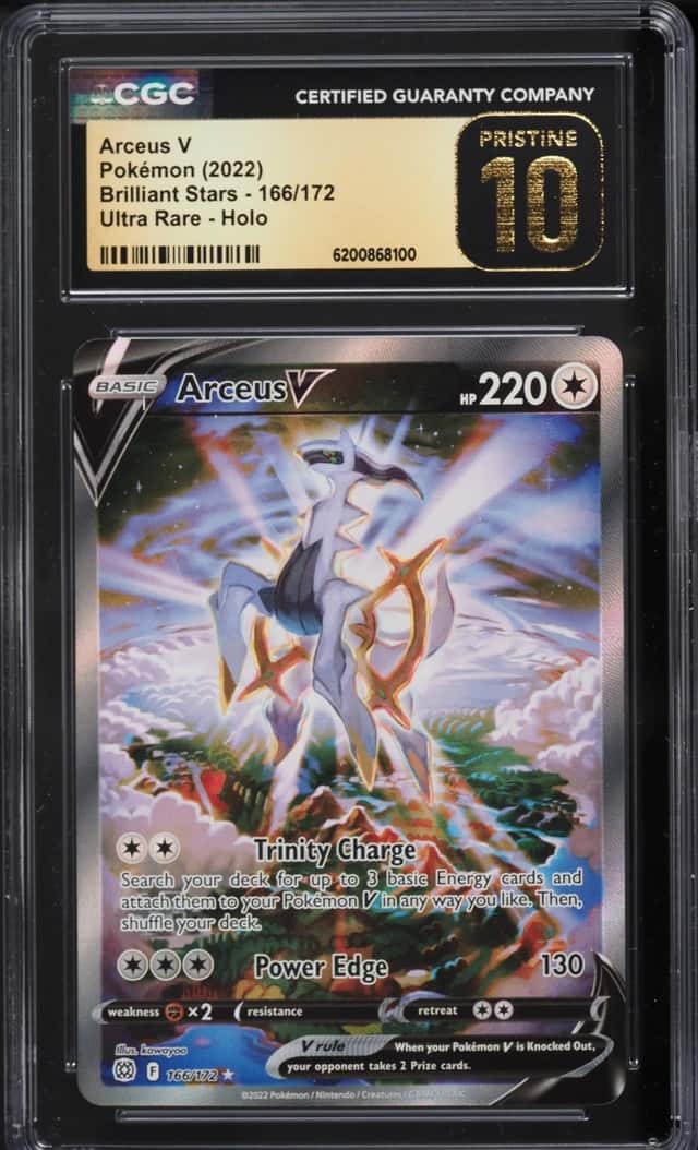 2022 Pokemon Sword & Shield Brilliant Stars Alt Art Arceus V #166 CGC 10 PRISTINE