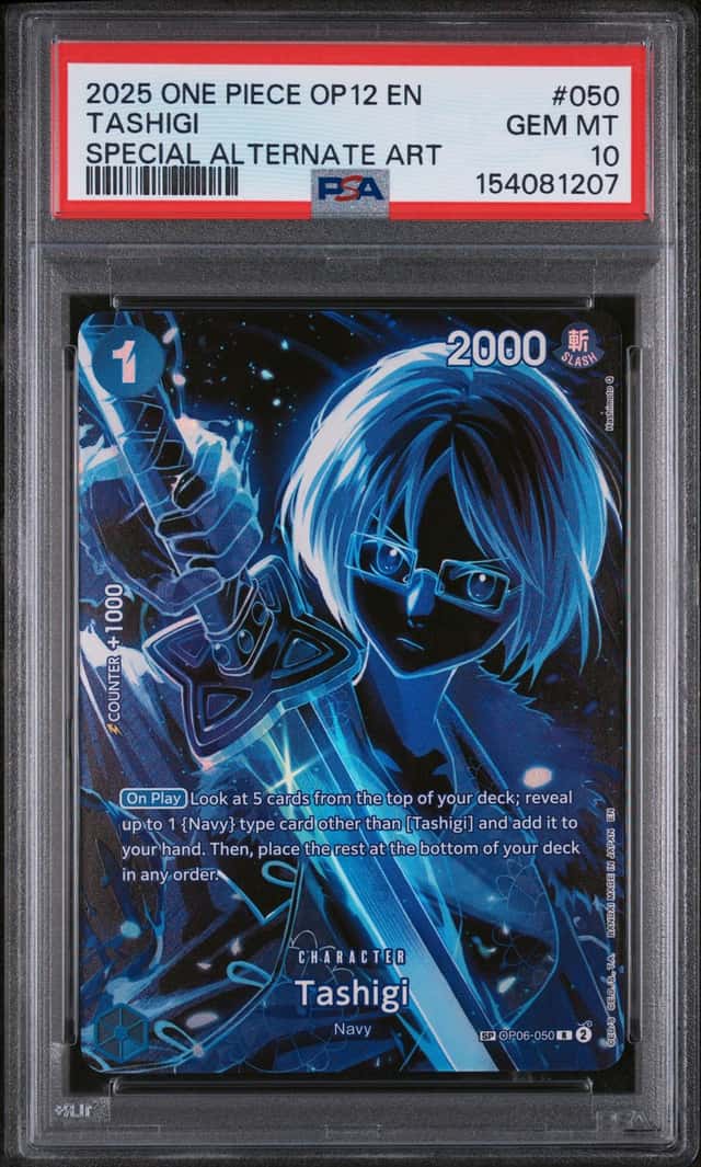 2025 One Piece OP12 EN Special Alternate Art #050 Tashigi PSA 10 GEM MINT
