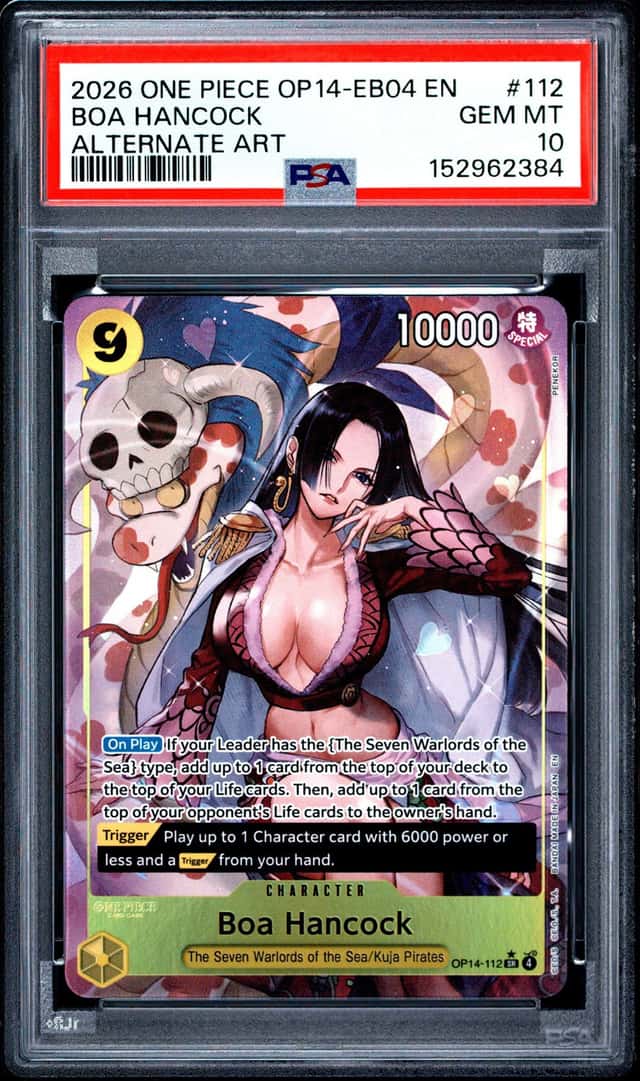 One Piece OP14-112 The Azure Sea's Seven Boa Hancock Alternate Art PSA 10 GEM MT