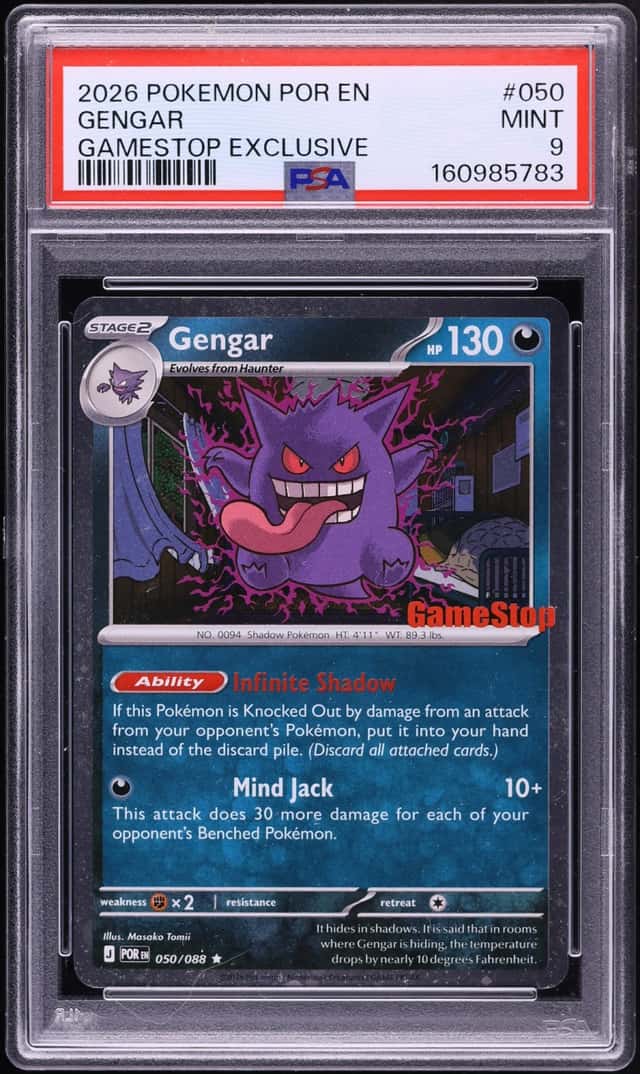 2026 Pokemon Mega Evolution Perfect Order Gamestop Exclusive Gengar #050 PSA 9 MINT