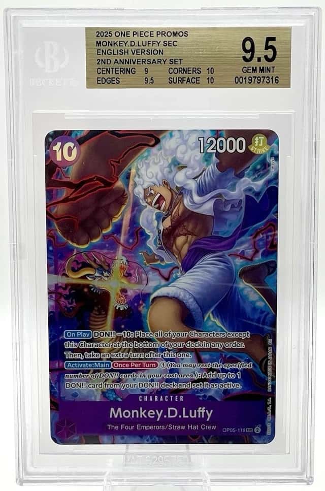 Monkey.D.Luffy (119) (English Version 2nd Anniversary Set) OP05-119 BGS 9.5