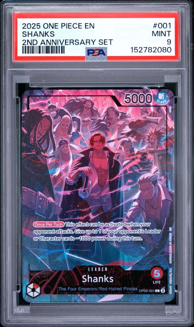 2024 One Piece 2nd Anniversary Shanks Leader #OP09-001 PSA 9