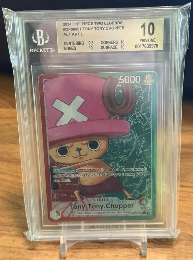 One Piece CCG Tony Tony Chopper Alt Art Leader OP08-001 Two Legends BGS 10