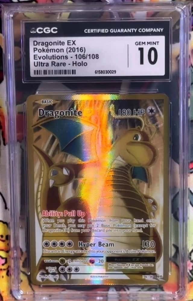 Pokémon CGC 10 Dragonite EX Full Art From XY Evolutions - 106/108