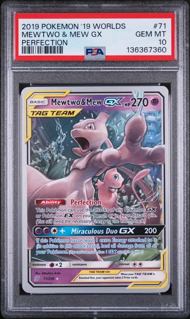 2019 Pokemon Worlds Perfection Mewtwo & Mew GX PSA 10 #71/236