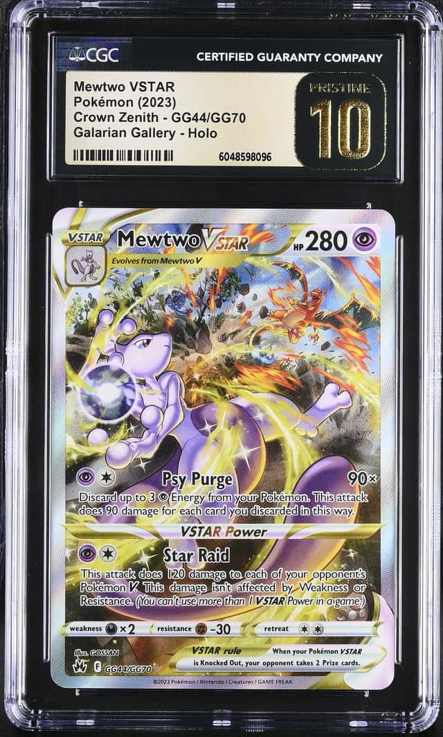 CGC 10 Pristine Mewtwo VSTAR GG44/GG70 Crown Zenith Galarian Gallery Holo