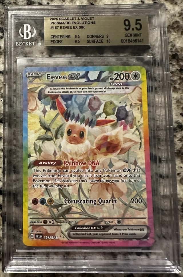 Pokemon TCG - BGS 9.5 Eevee ex #167 - Prismatic Evolutions - SIR