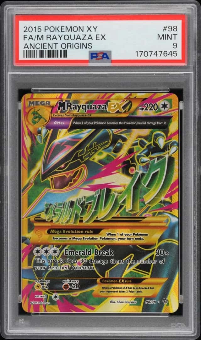 Pokémon TCG Mega-Rayquaza-EX Holo Card Ancient Origins Full Art Ultra Rare 98/98