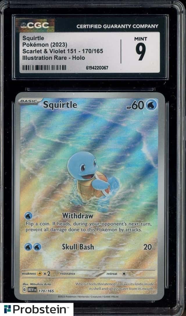 2023 Pokemon MEW EN Illustration Rare #170 Squirtle CGC 9 MINT