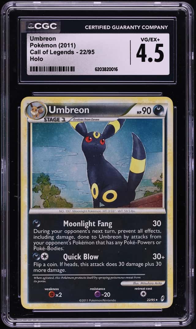 2011 Pokemon Call Of Legends Holo Umbreon #22 CGC 4.5 VGEX+