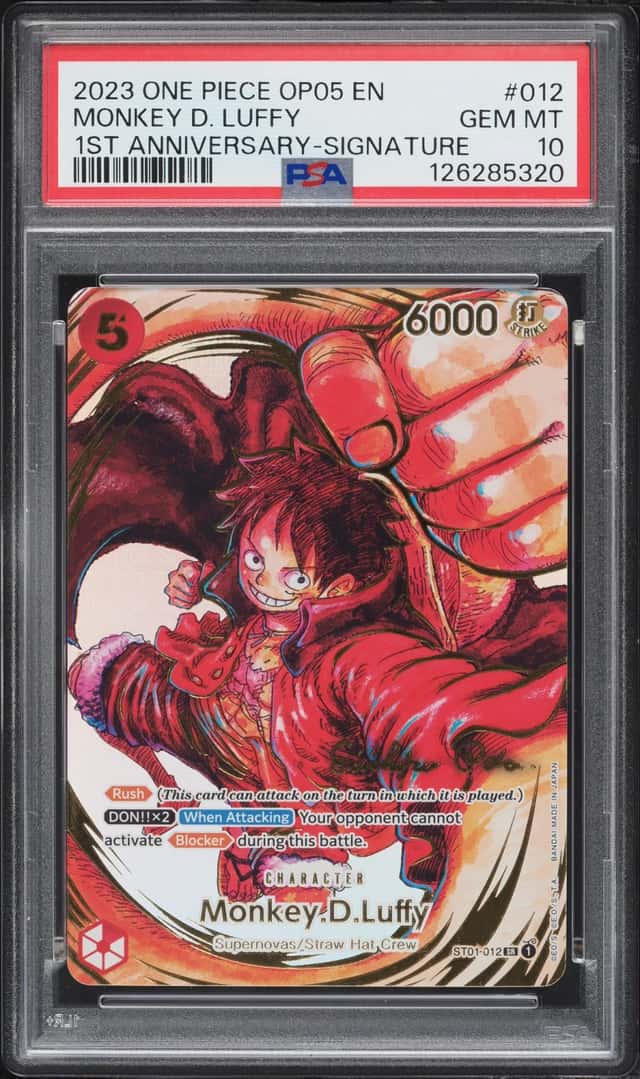 2023 One Piece Awakening New Era 1st Anniversary SR Monkey D. Luffy #ST01-012 PSA 10 GEM MINT