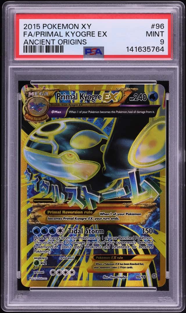 2015 Pokemon XY Ancient Origins Full Art Primal Kyogre EX #96 PSA 9 MINT
