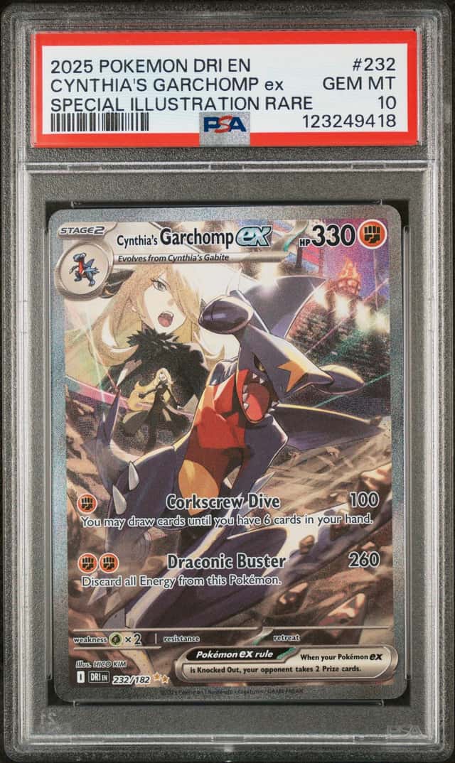 2025 POKEMON DRI SPECIAL ILLUSTRATION RARE #232 CYNTHIA'S GARCHOMP EX PSA 10