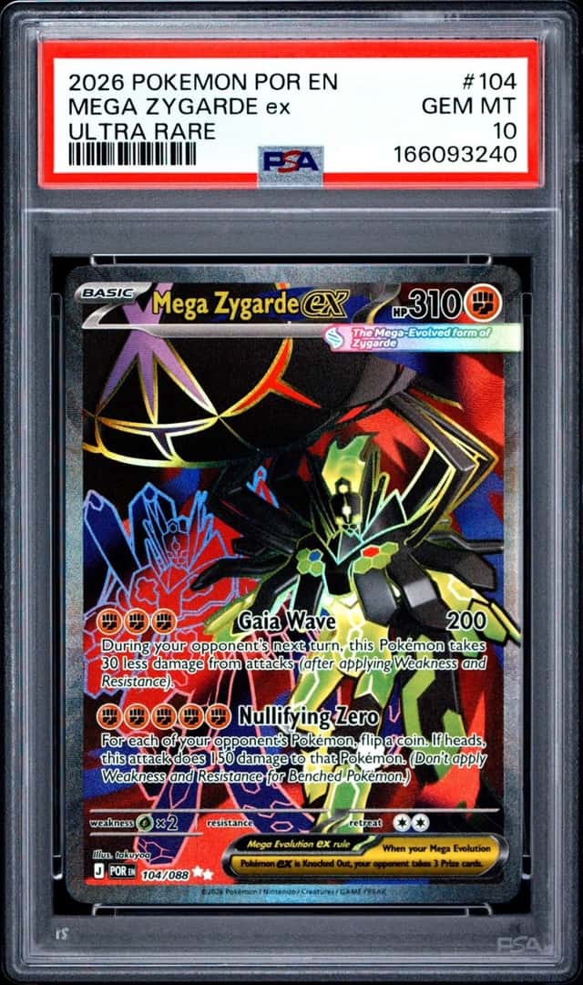 2026 POKEMON POR EN-PERFECT ORDER ULTRA RARE #104 MEGA ZYGARDE EX PSA 10