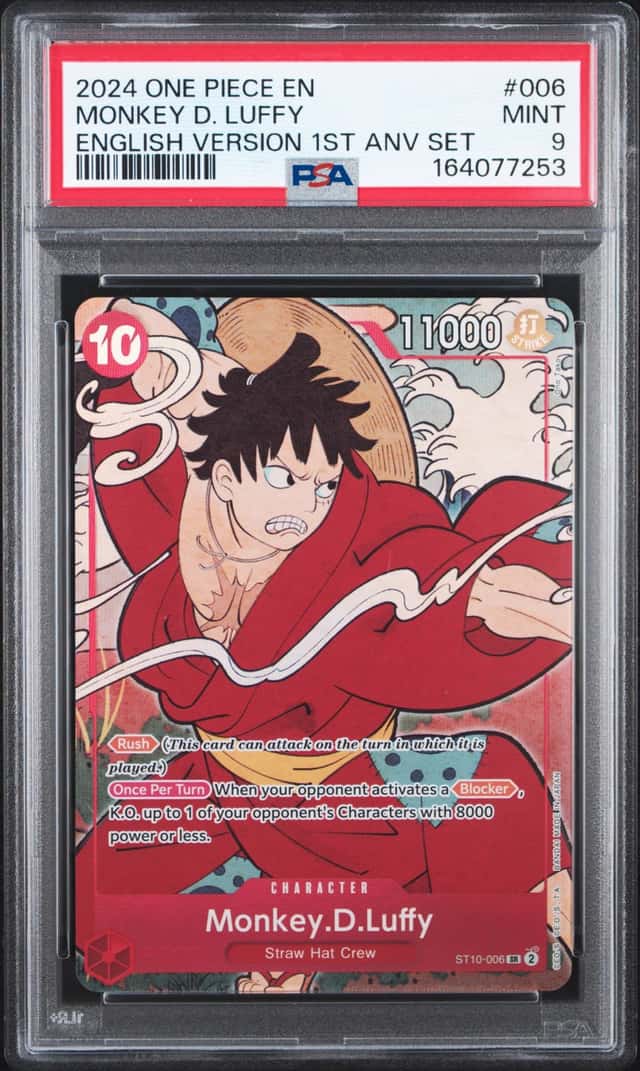 2024 One Piece EN English Version 1st Anniversary #006 Monkey D Luffy PSA 9