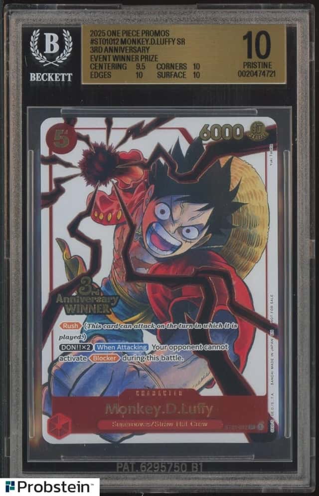 2025 One Piece Monkey D Luffy 3rd Anniversary Event Winner Prize BGS 10 PRISTINE