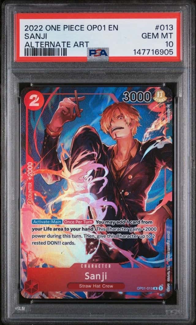 Sanji Alternate Art OP01-013 One Piece Romance Dawn PRE ERRATA PSA 10