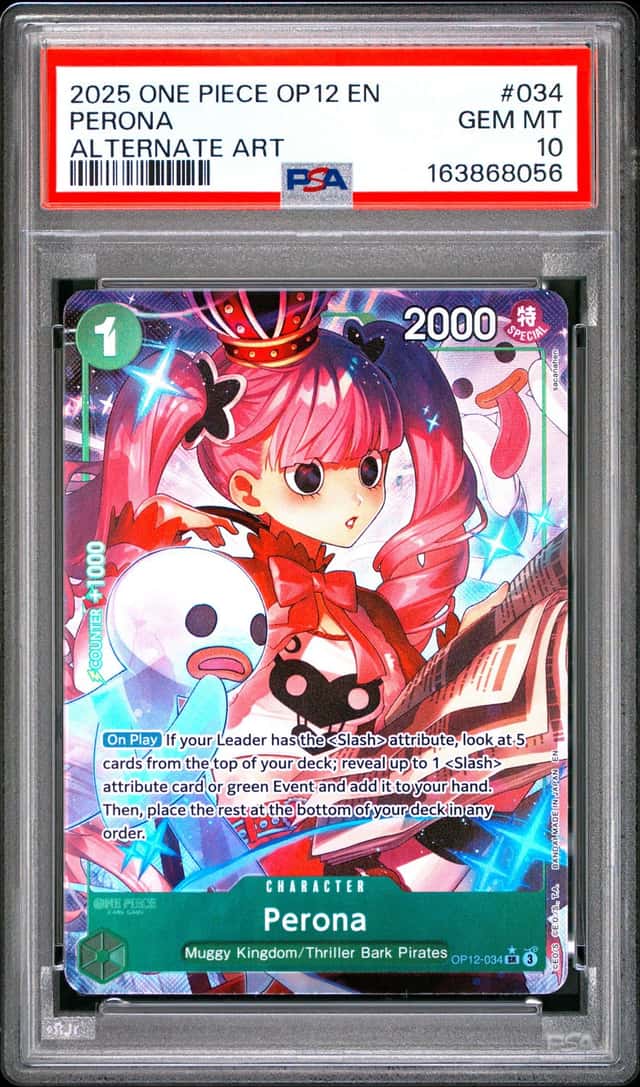 2025 ONE PIECE OP12-LEGACY OF THE MASTER ALTERNATE ART #034 PERONA PSA 10