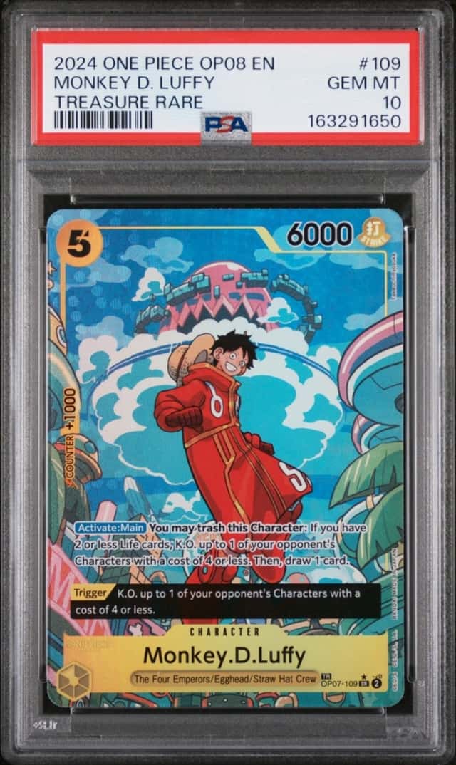 2024 ONE PIECE OP08-TWO LEGENDS TREASURE RARE #109 MONKEY D. LUFFY PSA 10