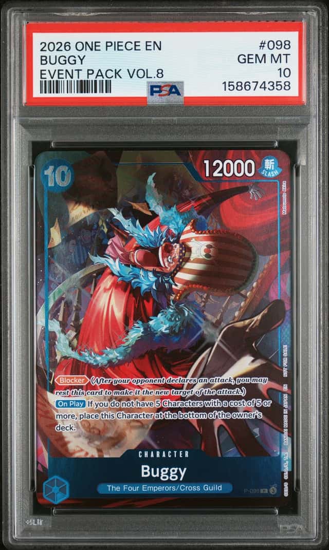 2026 One Piece EN P-098 Buggy Event Pack Vol. 8 PSA 10 GEM MINT