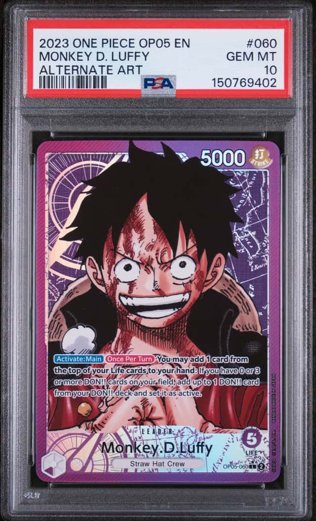 2023 One Piece OP05 EN Alternate Art #060 Monkey D Luffy PSA 10 GEM MINT