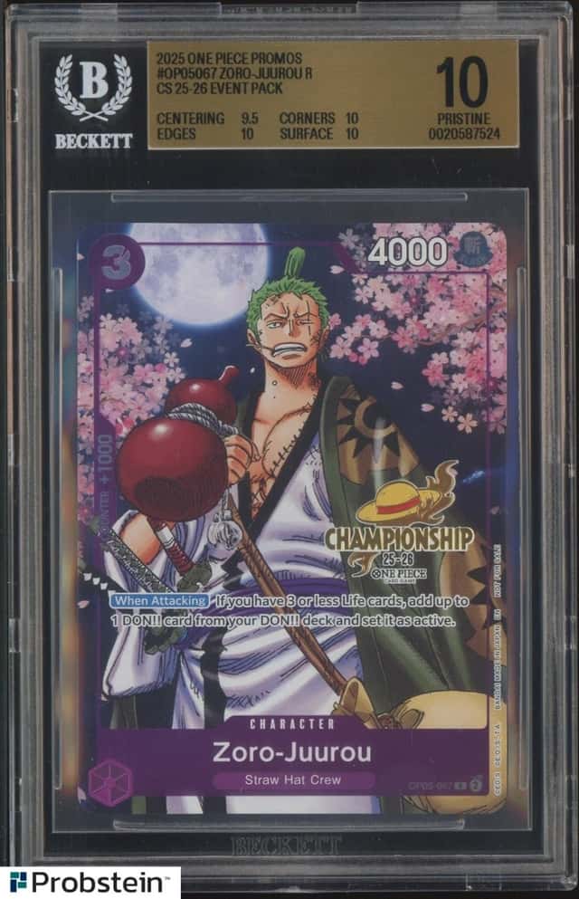 2025 One Piece Promos CS 25-26 Event Pack #OP05067 Zoro-Juurou BGS 10 PRISTINE