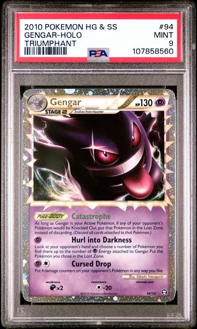 2010 Pokemon HG & SS Triumphant #94 Gengar Holo PSA 9 MINT