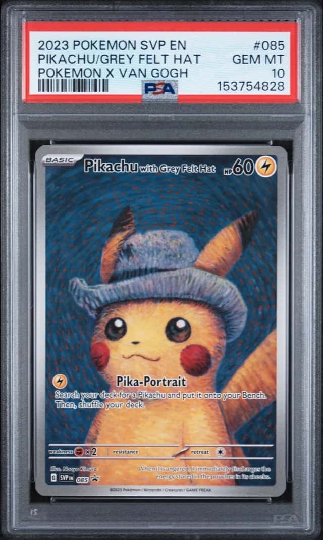 2023 POKEMON SVP EN-SV BLACK STAR PROMO #085 PIKACHU WITH GREY FELT HAT PSA 10