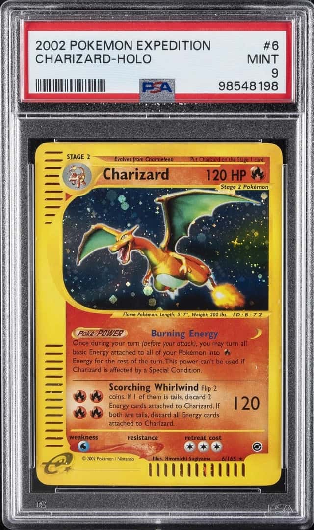 2002 POKEMON EXPEDITION #6 CHARIZARD-HOLO PSA 9