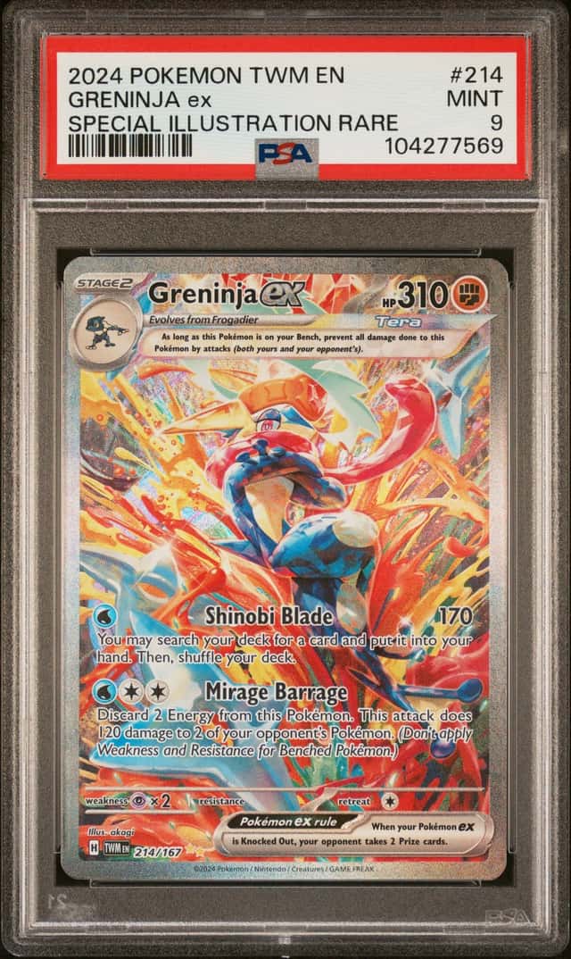 2024 POKEMON TWILIGHT MASQUERADE #214/167 GRENINJA EX SIR PSA 9