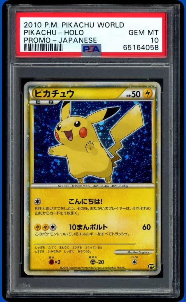2010 POKEMON PIKACHU WORLD JAPANESE PIKACHU HOLO PROMO PSA 10