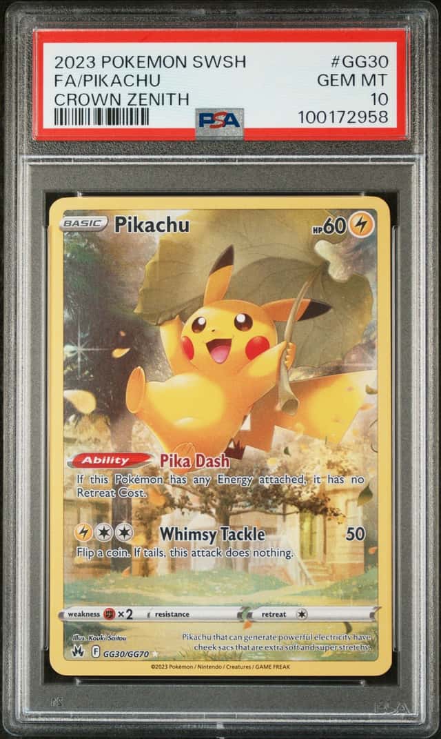 Pokemon Sword & Shield Crown Zenith Pikachu GG30/GG70 Galarian Gallery PSA 10