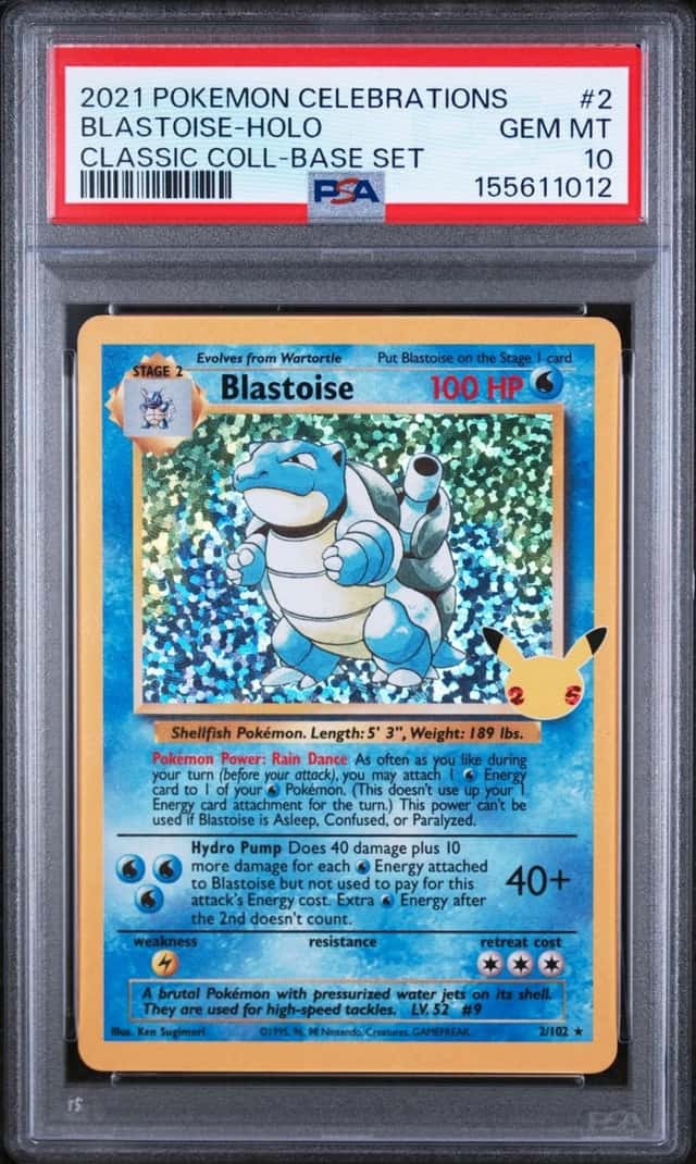 2021 POKEMON CELEBRATIONS CLASSIC COLLECTION #2 BLASTOISE-HOLO PSA 10