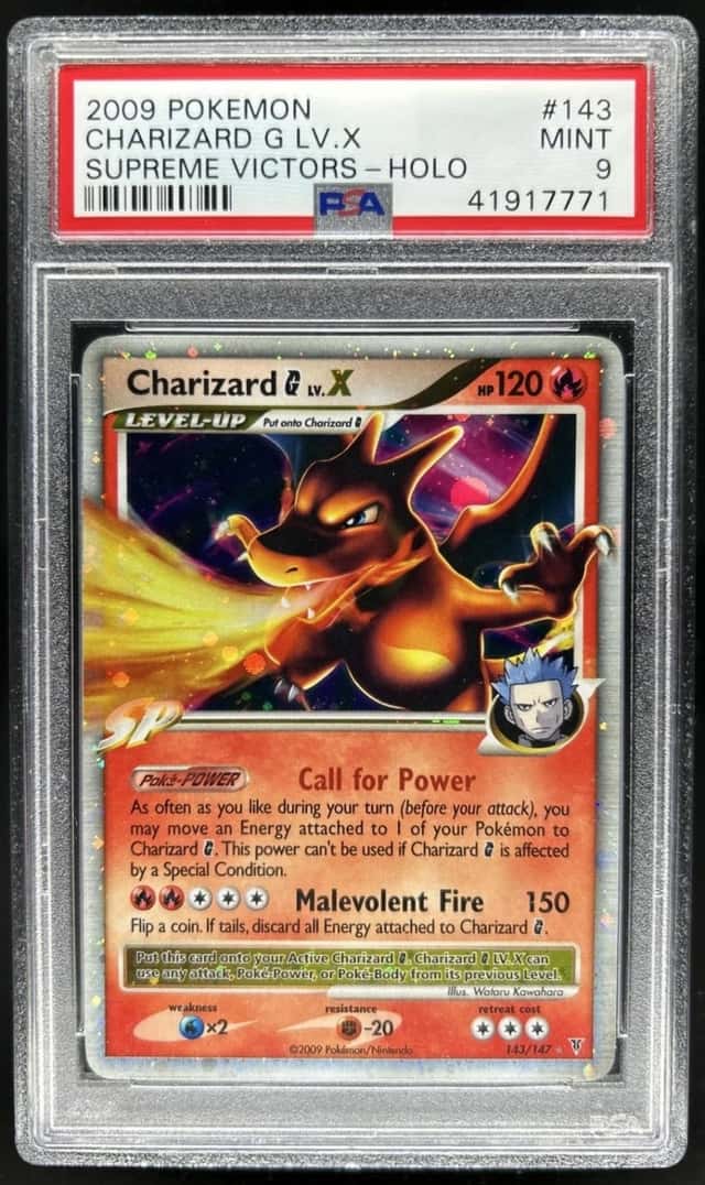 2009 Pokemon Platinum Supreme Victors Charizard G LV.X #143/147 PSA 9