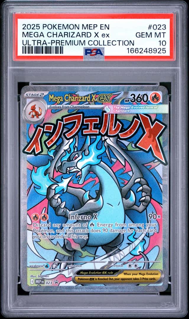 2025 POKEMON MEP EN-ME BLACK STAR PROMO #023 MEGA CHARIZARD X EX PSA 10