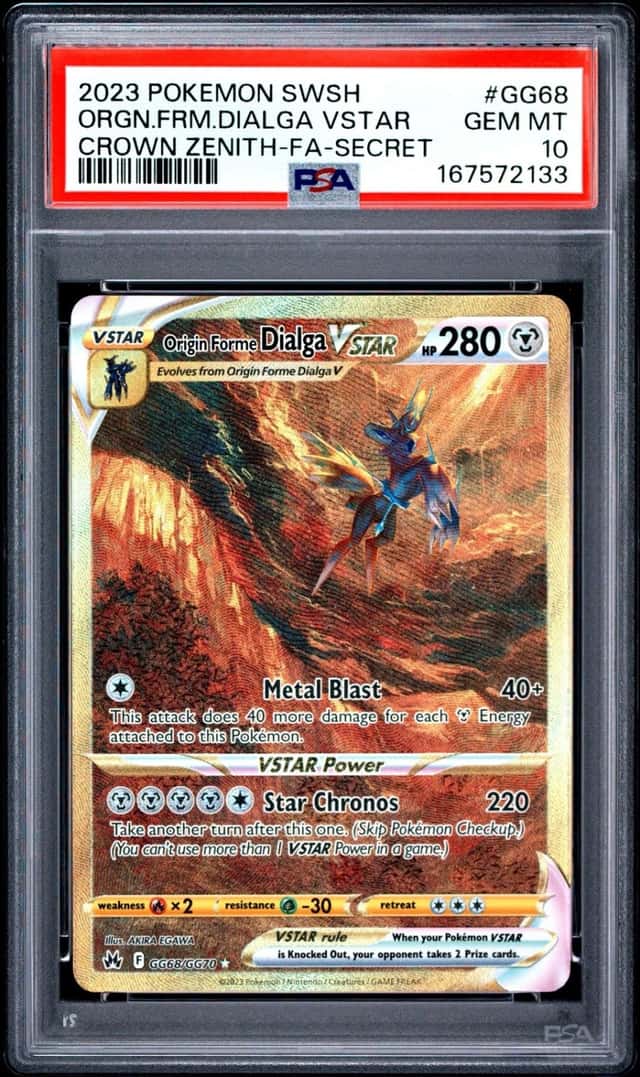 2023 POKEMON SWORD & SHIELD CROWN ZENITH FA/ORIGIN FORME DIALGA VSTAR PSA 10