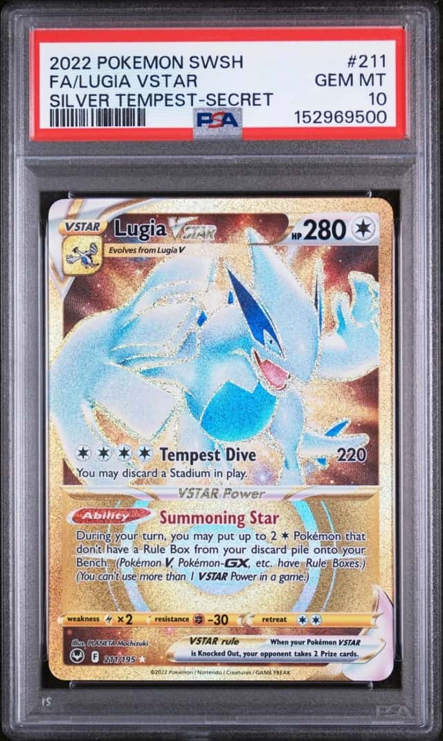 2022 POKEMON SWORD & SHIELD SILVER TEMPEST SECRET FULL ART/LUGIA VSTAR PSA 10