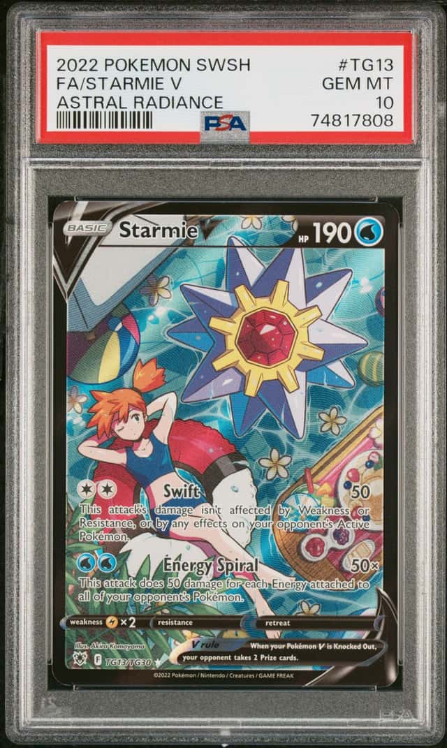 2022 POKEMON SWORD & SHIELD ASTRAL RADIANCE #TG13 FULL ART FA/ STARMIE V PSA 10