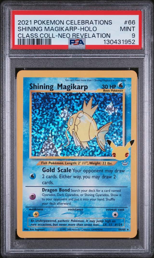 Shining Magikarp 66/64 Celebrations Classic Collection Holo PSA 9 PSA SEALED