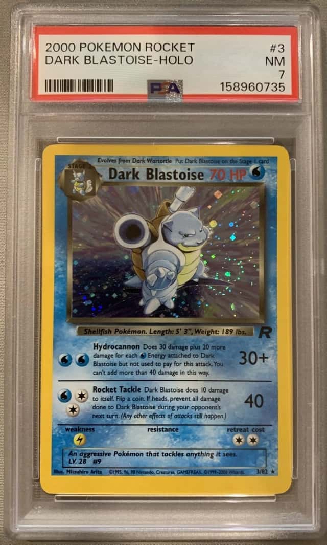 2000 Pokemon Team Rocket - #3 Dark Blastoise Holo - PSA 7 - New Certification