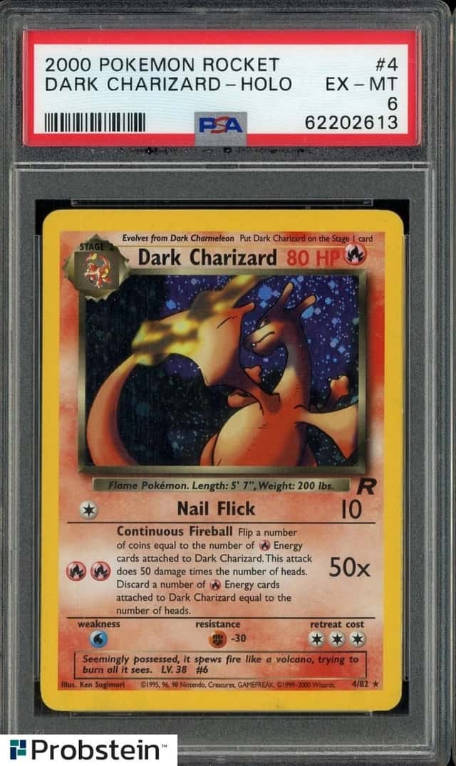 2000 Pokemon Rocket #4 Dark Charizard Holo PSA 6 EX-MT