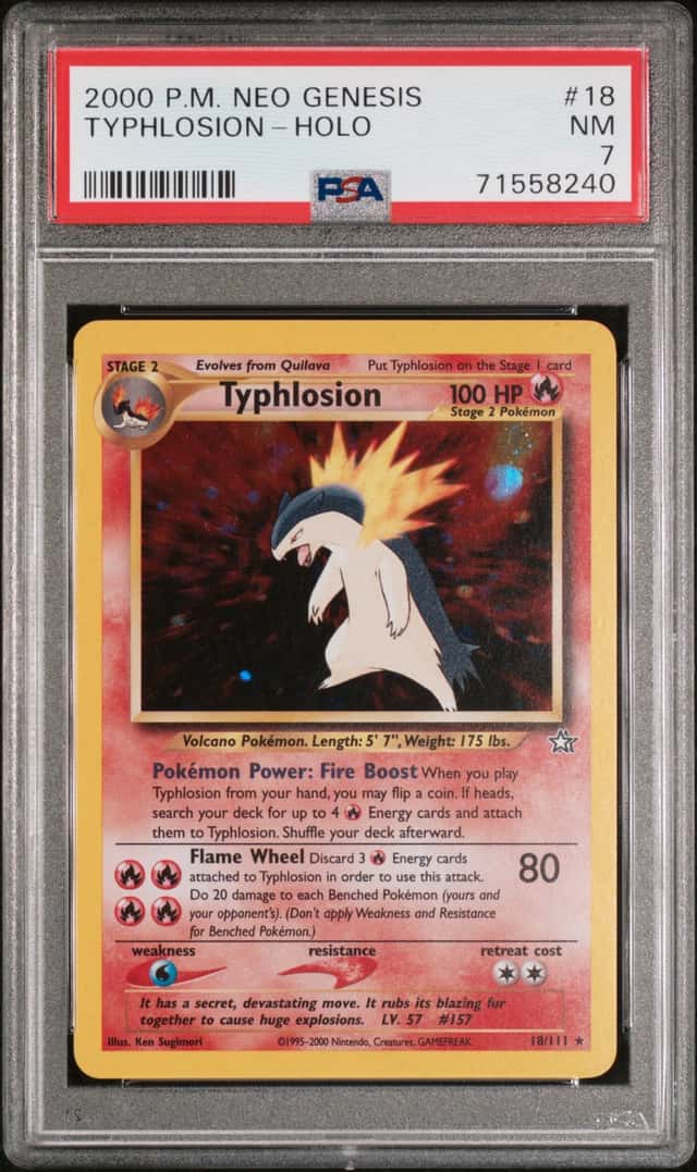 2000 Pokemon Neo Genesis Typhlosion Holo #18/111 PSA 7