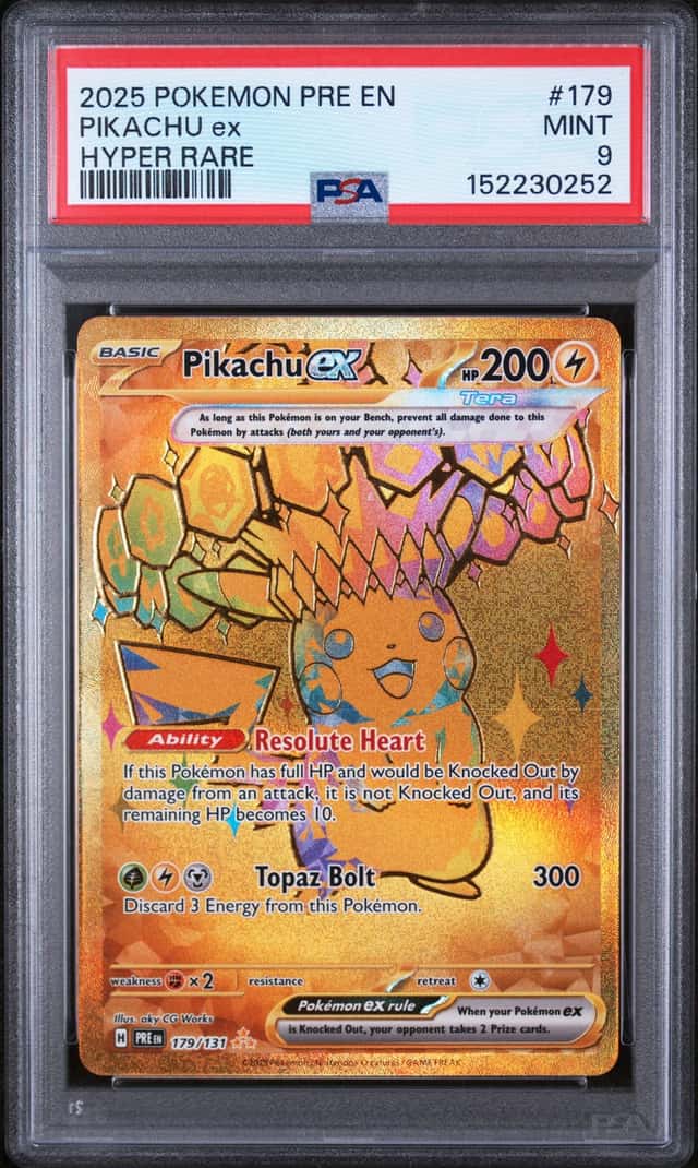 PIKACHU EX 2025 PRISMATIC EVOLUTIONS 179/131 HYPER RARE FULL ART PSA 9 Q5677