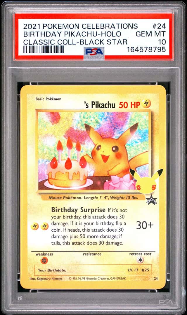 2021 Pokemon SWSH Celebrations Birthday Pikachu Classic Collection #24 PSA 10