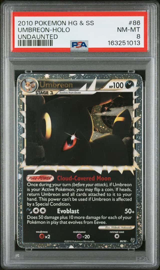 Pokemon 2010 Umbreon Prime 86/90 Undaunted Holo PSA 8 Graded Card